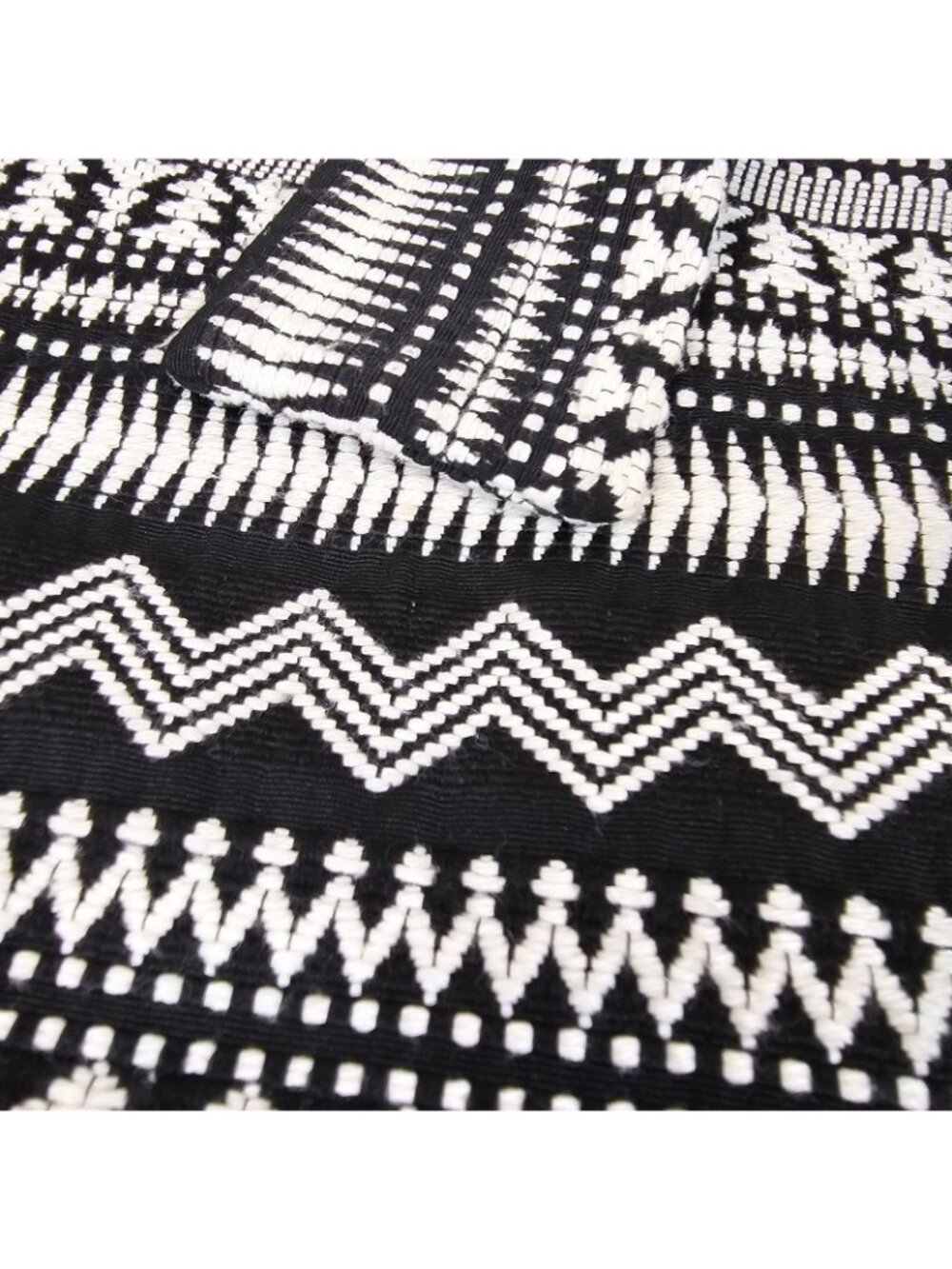 Parker Womens XS Mini Skirt Black White Stripe Aztec Hippy Boho Cotton Blend - Picture 7 of 10